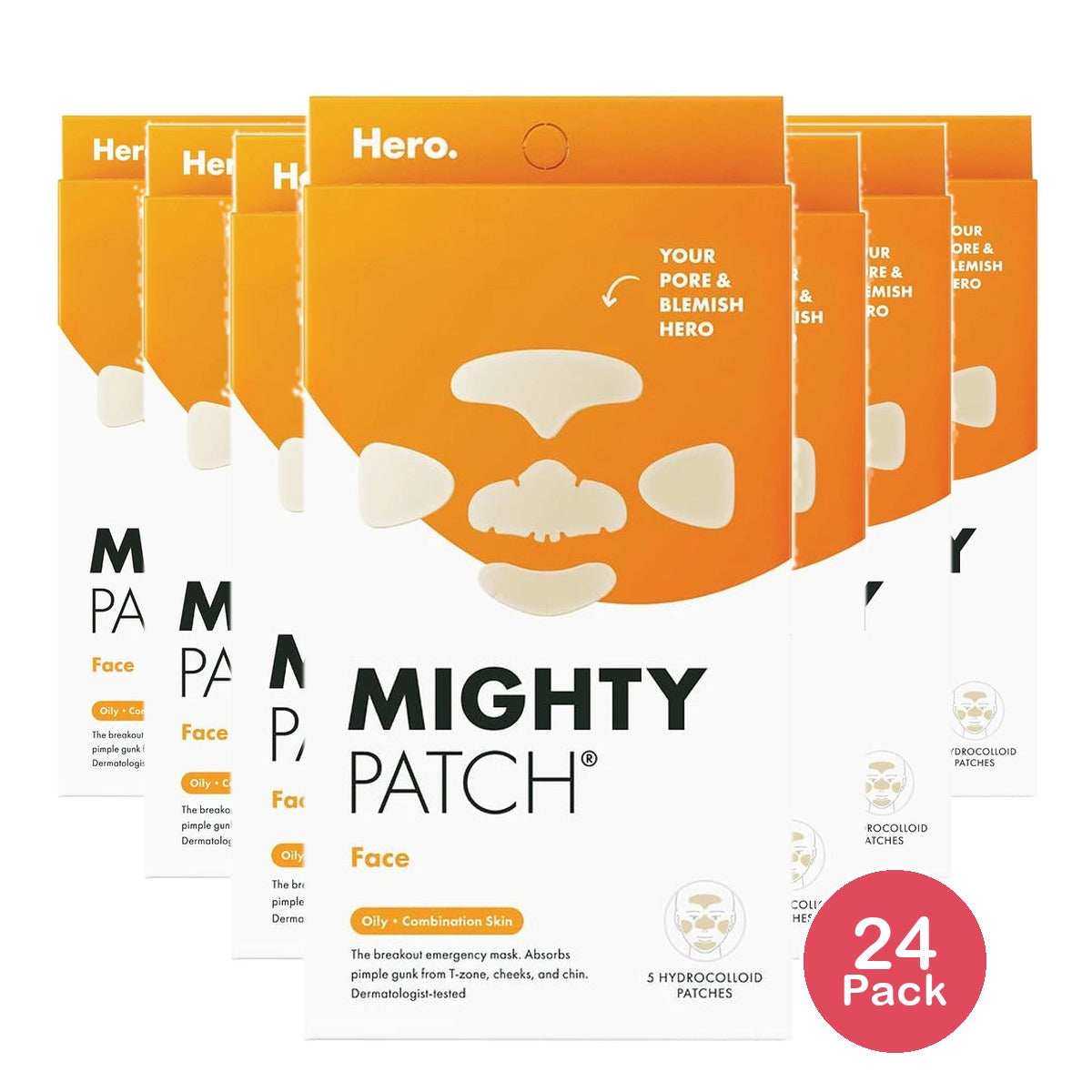 Hero Mighty Patch Face - 5ct (Pack of 24)