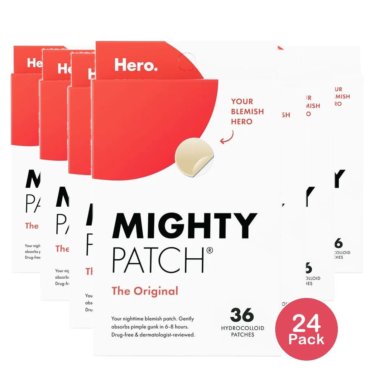 Hero Mighty Patch Original 36 Count 0.63Oz (Pack Of 24)
