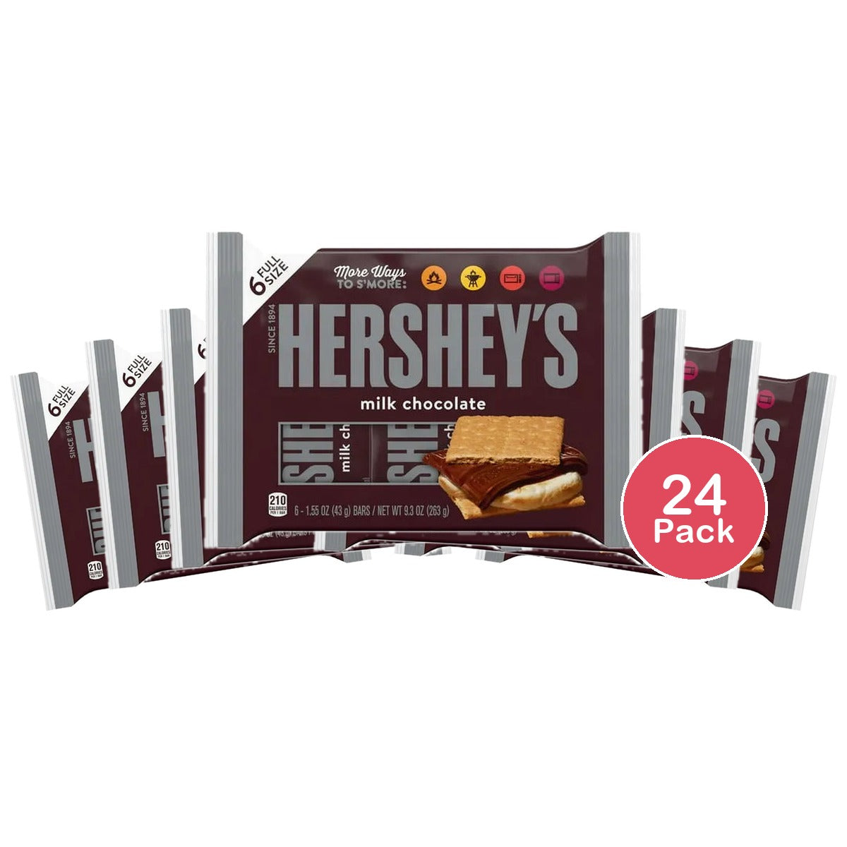 Hersheys Milk Chocolate Candy Bar 2Oz (Pack of 24)