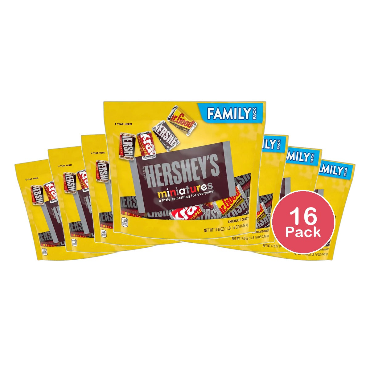 Hersheys Miniatures Assorted Milk And Dark Chocolate Candy Bars 17.6Oz (Pack of 16)