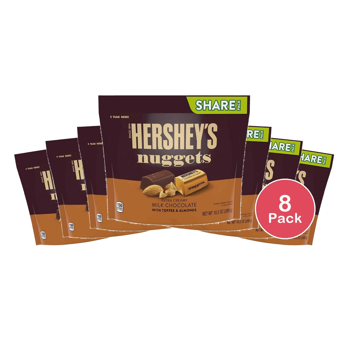 Hershey's Nuggets Toffee Almond 10.2 Oz (Pack of 8)