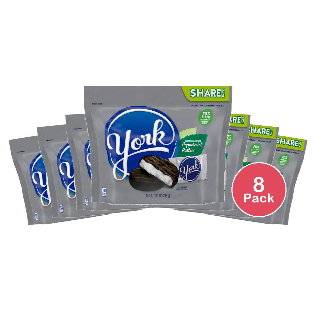 Hersheys York Miniatures Chocolate Candy Peppermint Patties 10.1Oz (Pack of 8)