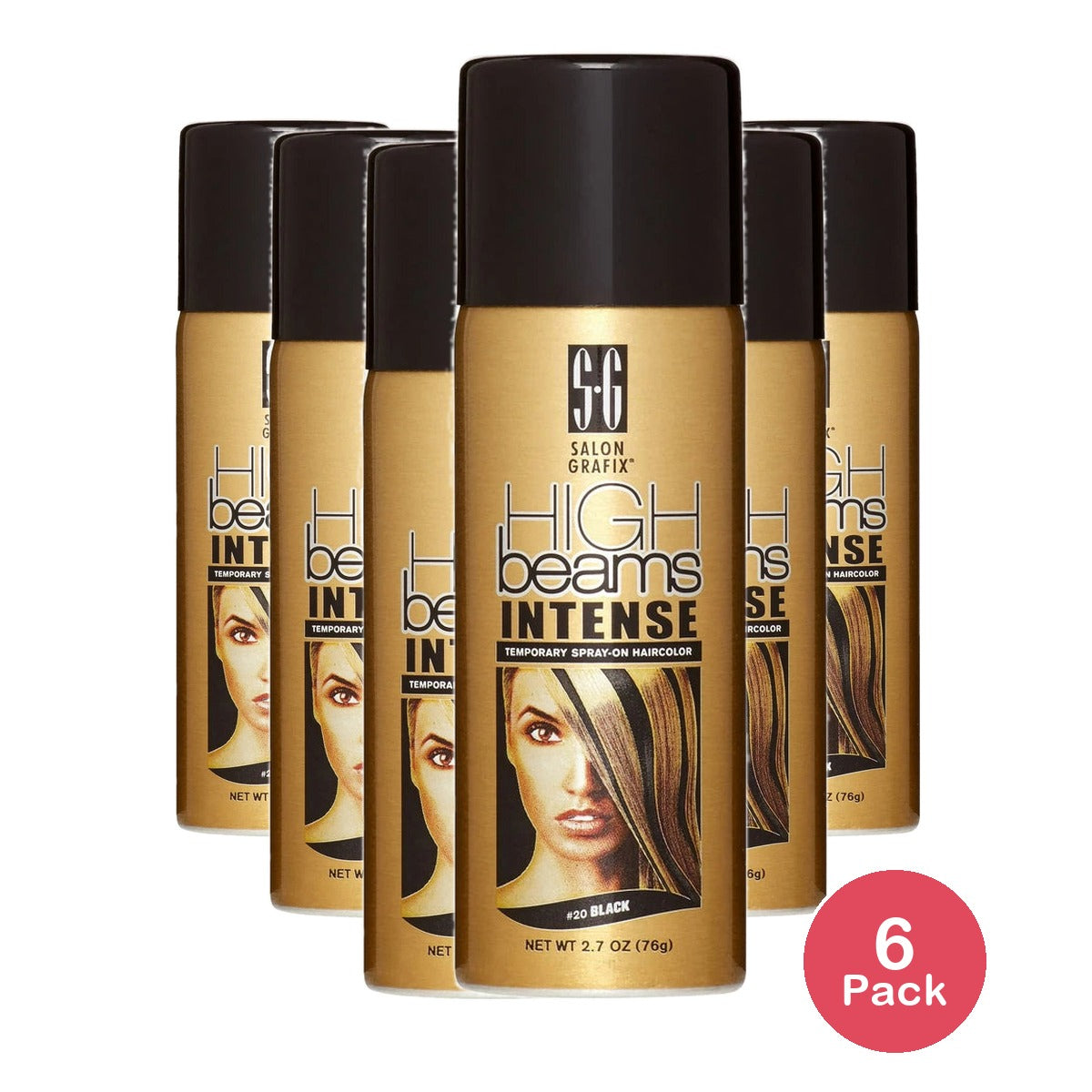 High Beams Intense Spray On Hair Color Black 2.7 Oz (Pack of 6)