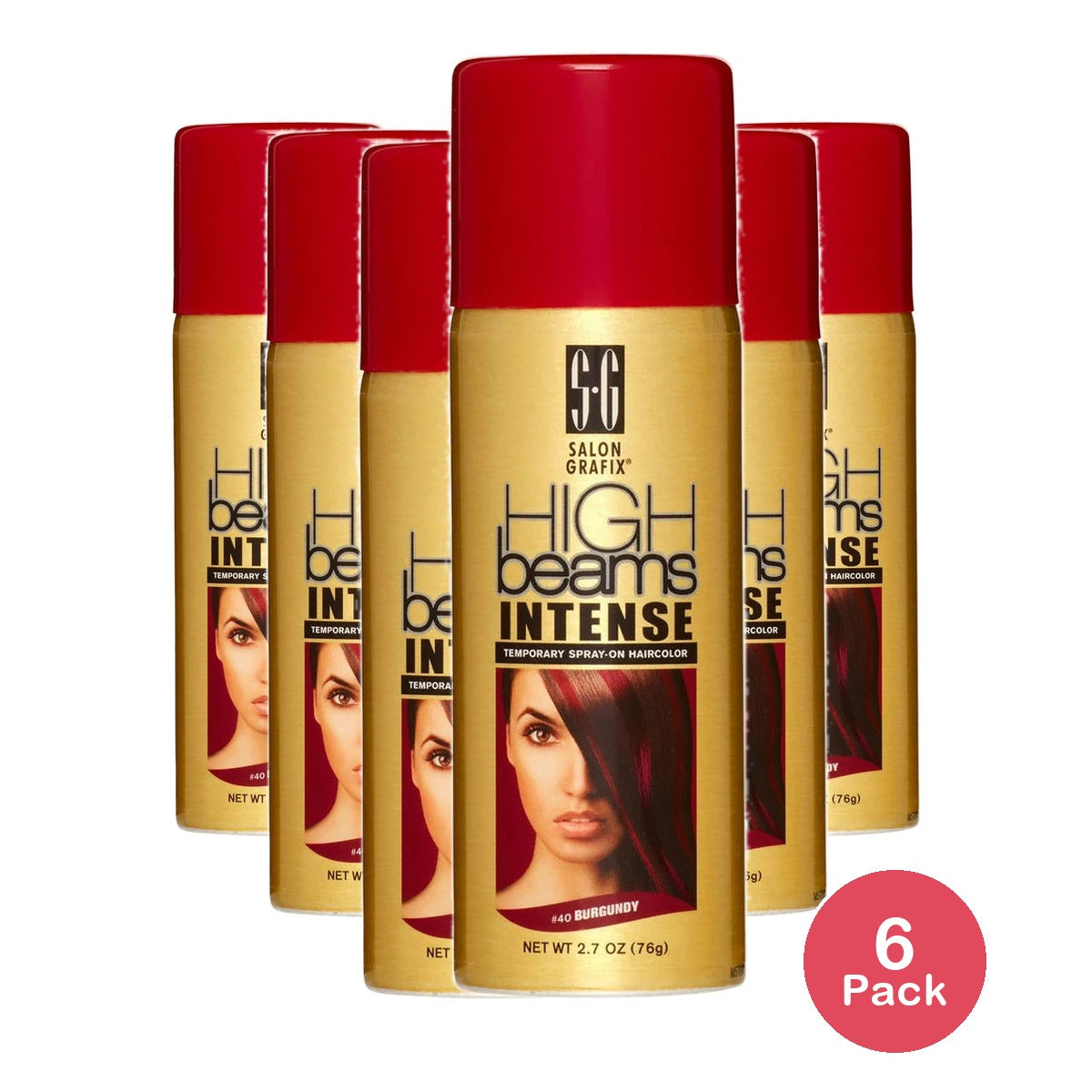 High Beams Intense Spray On Hair Color Burgundy 2.7 Oz (Pack of 6)