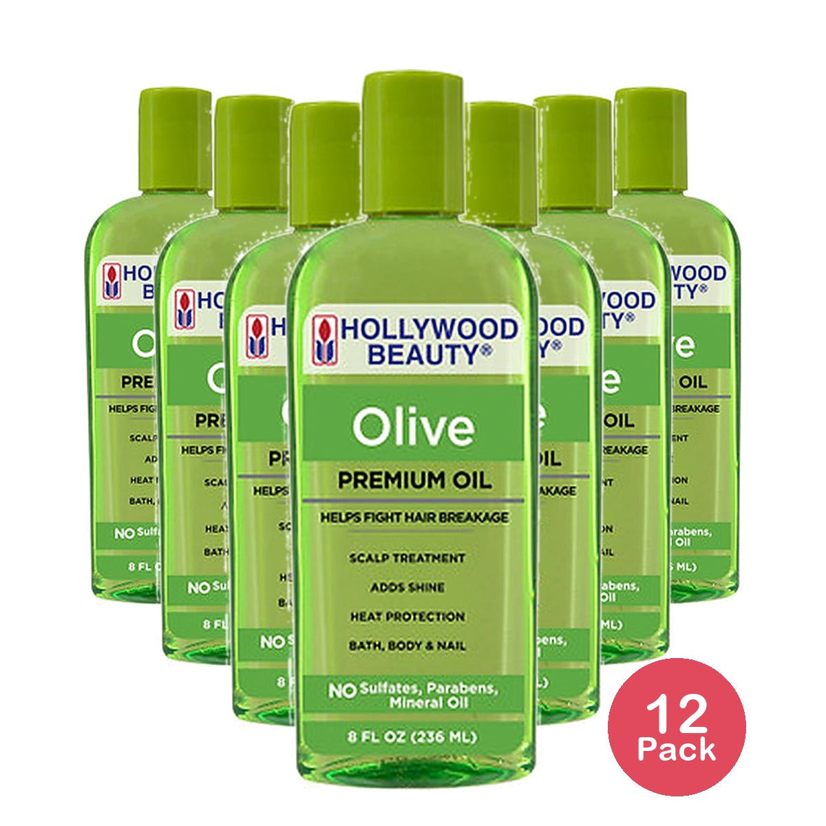 Hollywood Beauty Olive Oil Scalp Treatment 8 Oz (Pack of 12)