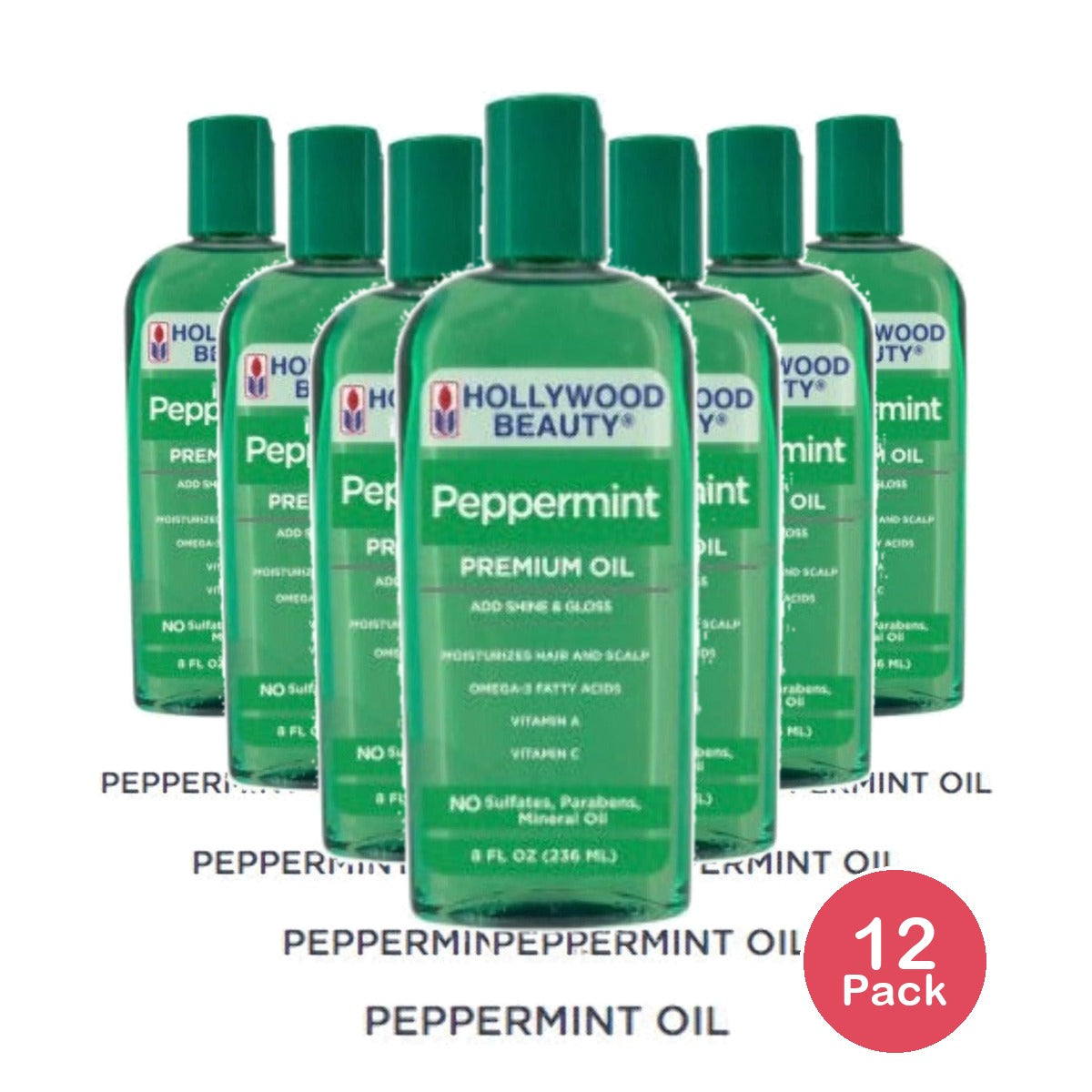 Hollywood Beauty Peppermint Oil 8 Oz (Pack of 12)