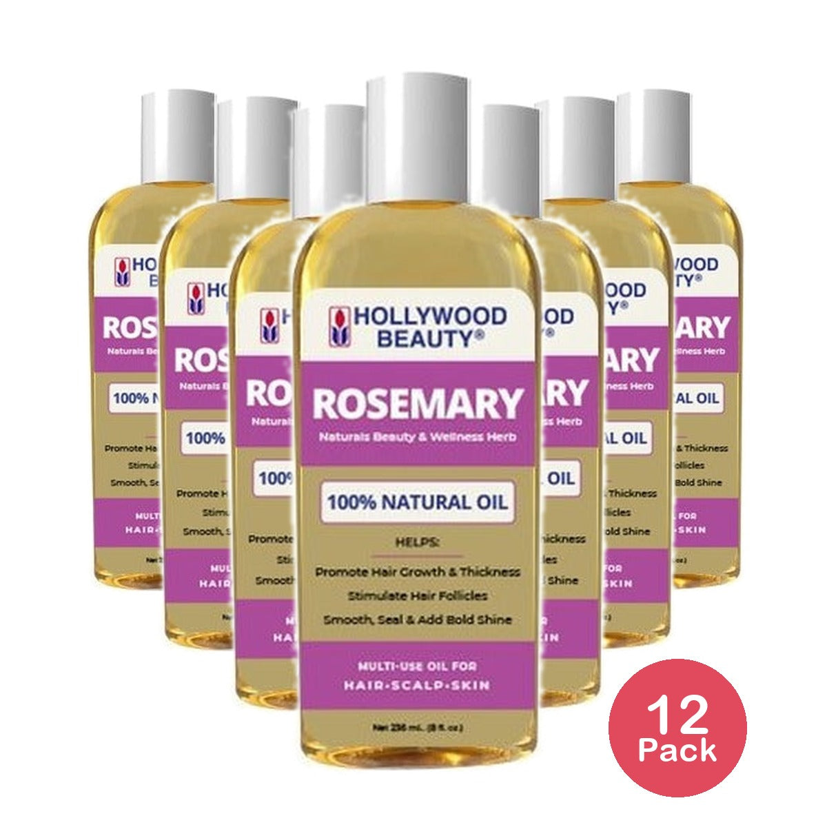 Hollywood Beauty Rosemary Oil 8 Oz (Pack of 12)