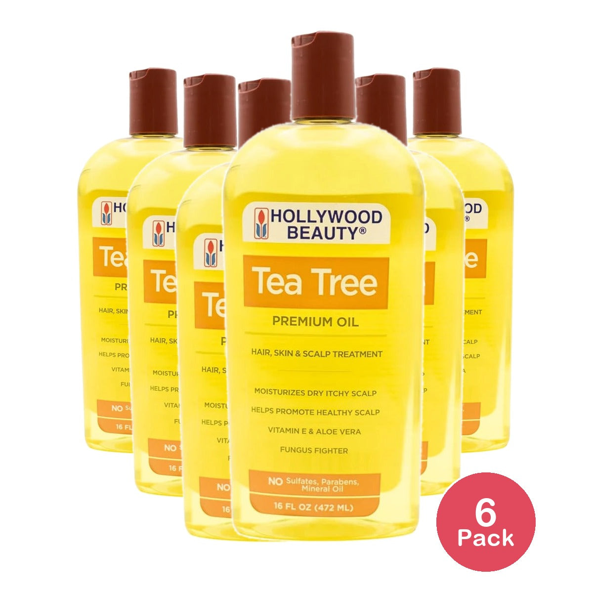 Hollywood Beauty Tea Tree Oil 16 oz (Pack of 6)
