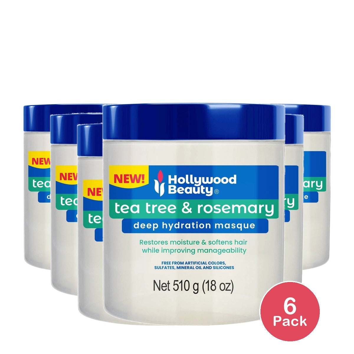 Hollywood Beauty Tea Tree & Rosemary Deep Masque 18 Oz (Pack of 6)