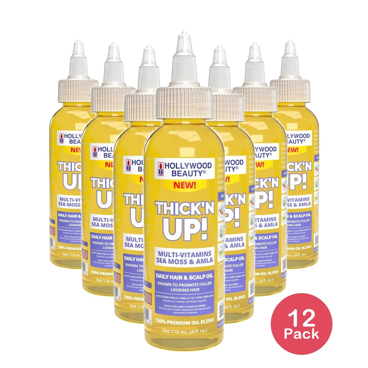 Hollywood Beauty Thick'n Up! Multi-Vitamin Hair Oil 4 Oz (Pack of 12)