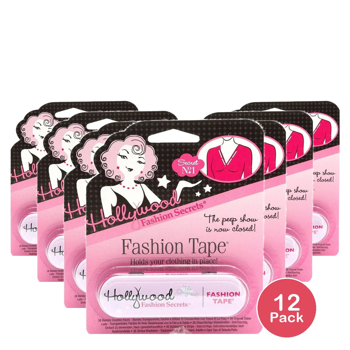 Hollywood Fashion Secrets Medical Quality Double Stick Fashion Tape 1.28Oz (Pack Of 12)