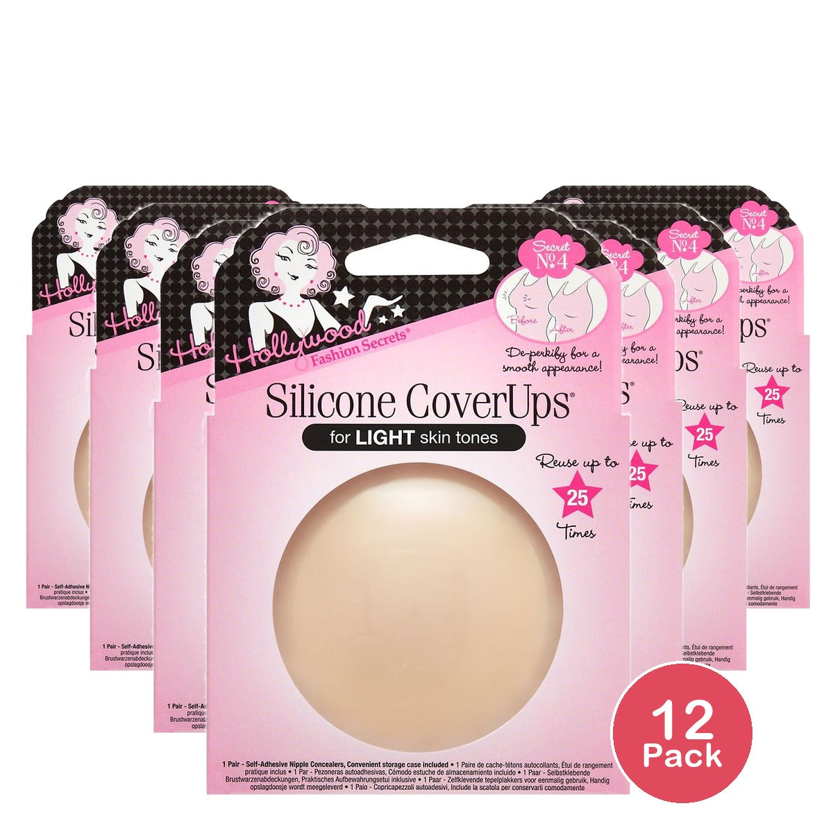 Hollywood Fashion Secrets Silicone Coverups Light Shade 0.96Oz (Pack Of 12)