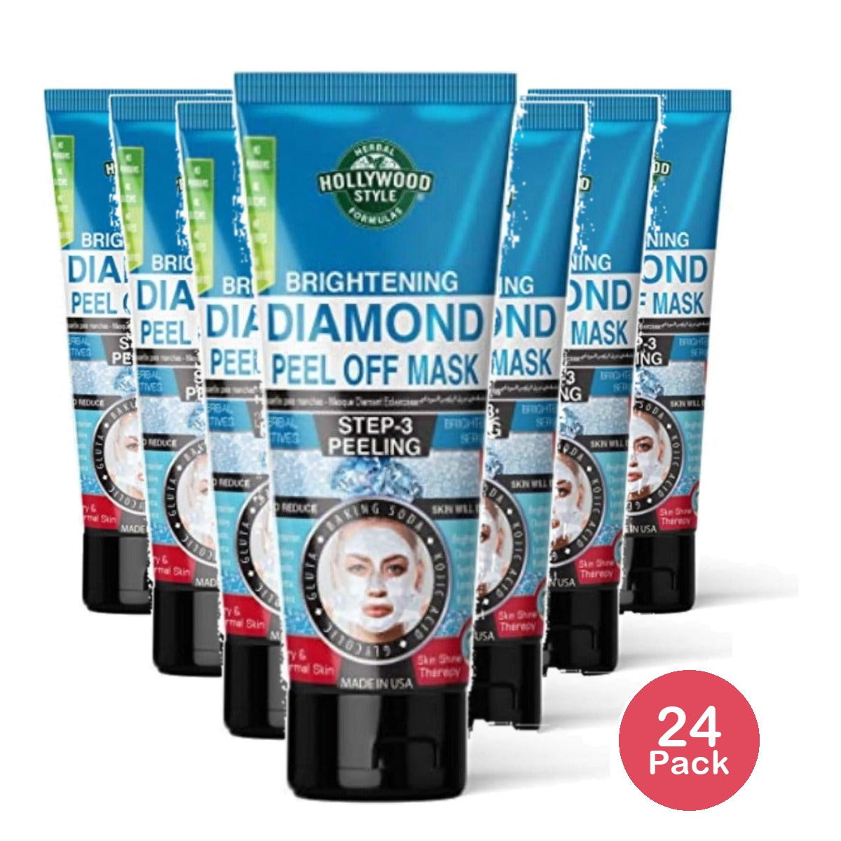Hollywood Style Brightening Diamond Peel-Off Mask 3.2 Oz (Pack of 24)