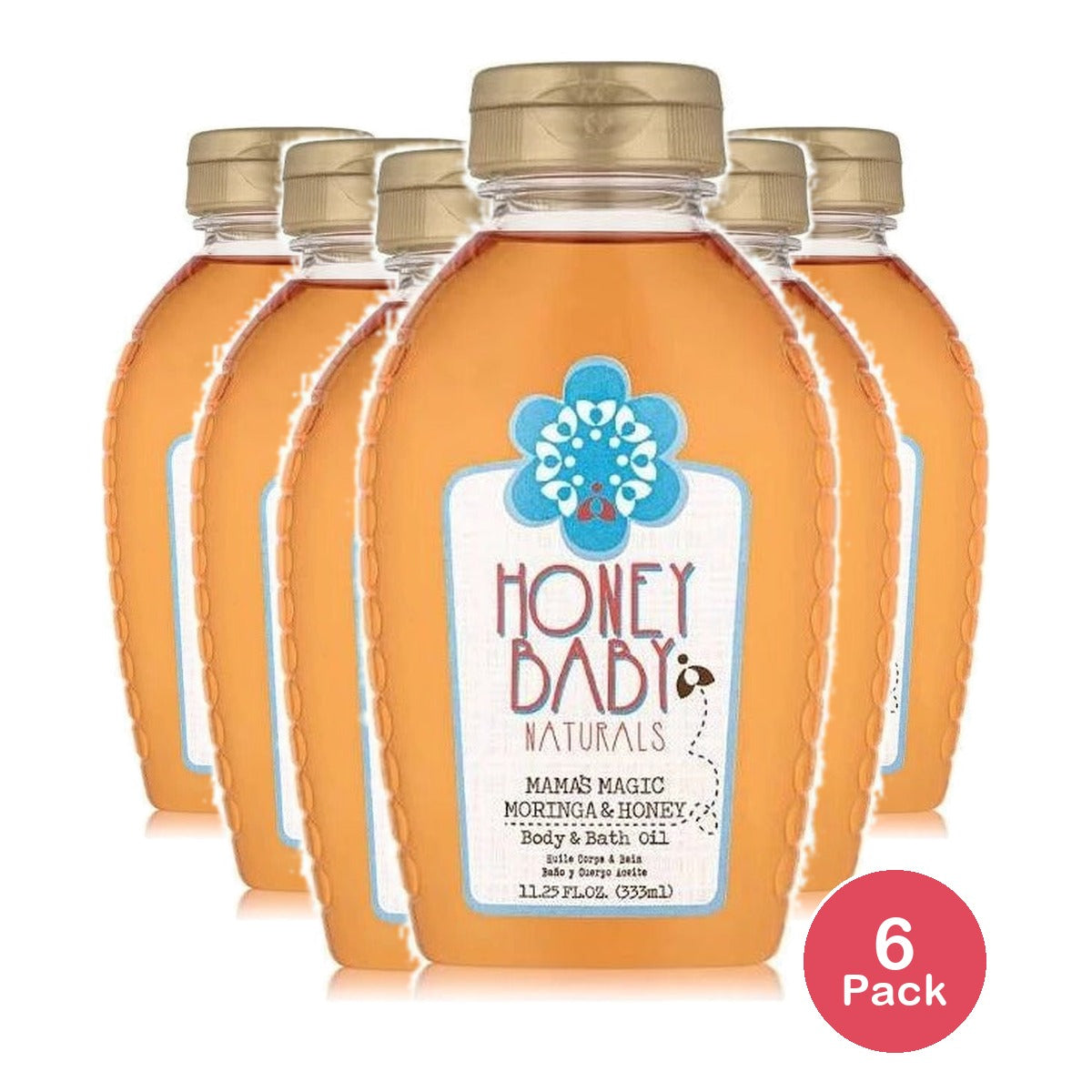 Honey Baby Naturals Bath & Body Oil 11.25 Oz (Pack of 6)
