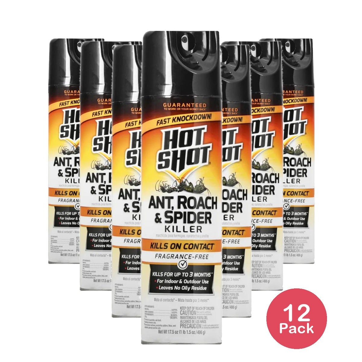 Hot Shot Ant Roach & Spider Killer Unscented 17.5Oz (Pack of 12)
