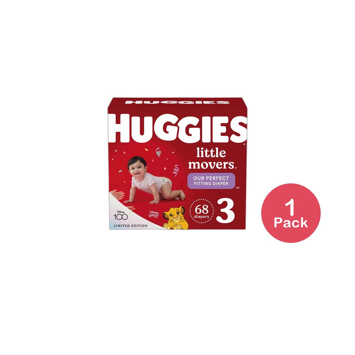 Huggies Little Movers Baby Diapers Size 3 76.8Oz (Pack of 1)
