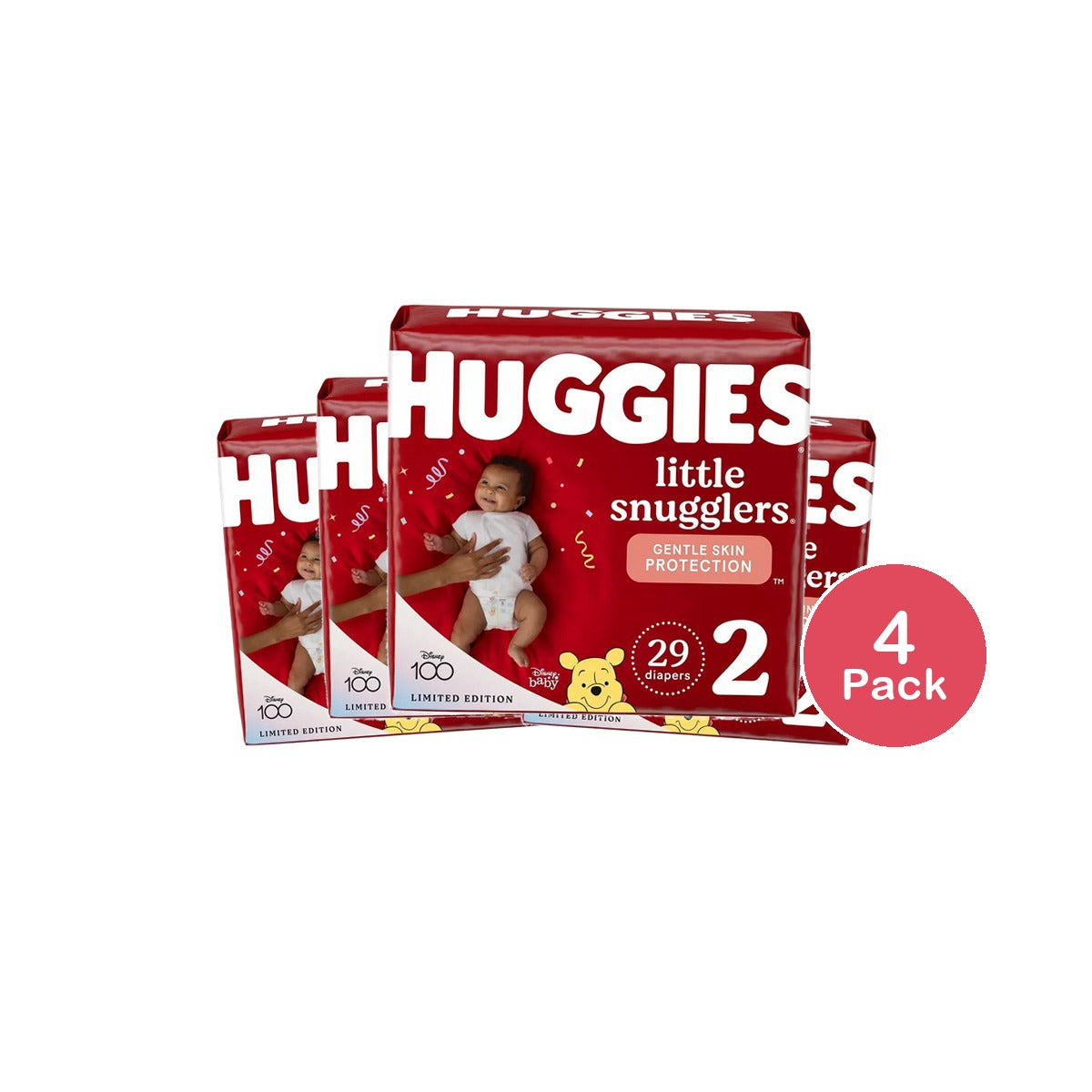 Huggies Little Snugglers Baby Diapers Jumbo Size 2 (Pack Of 4)