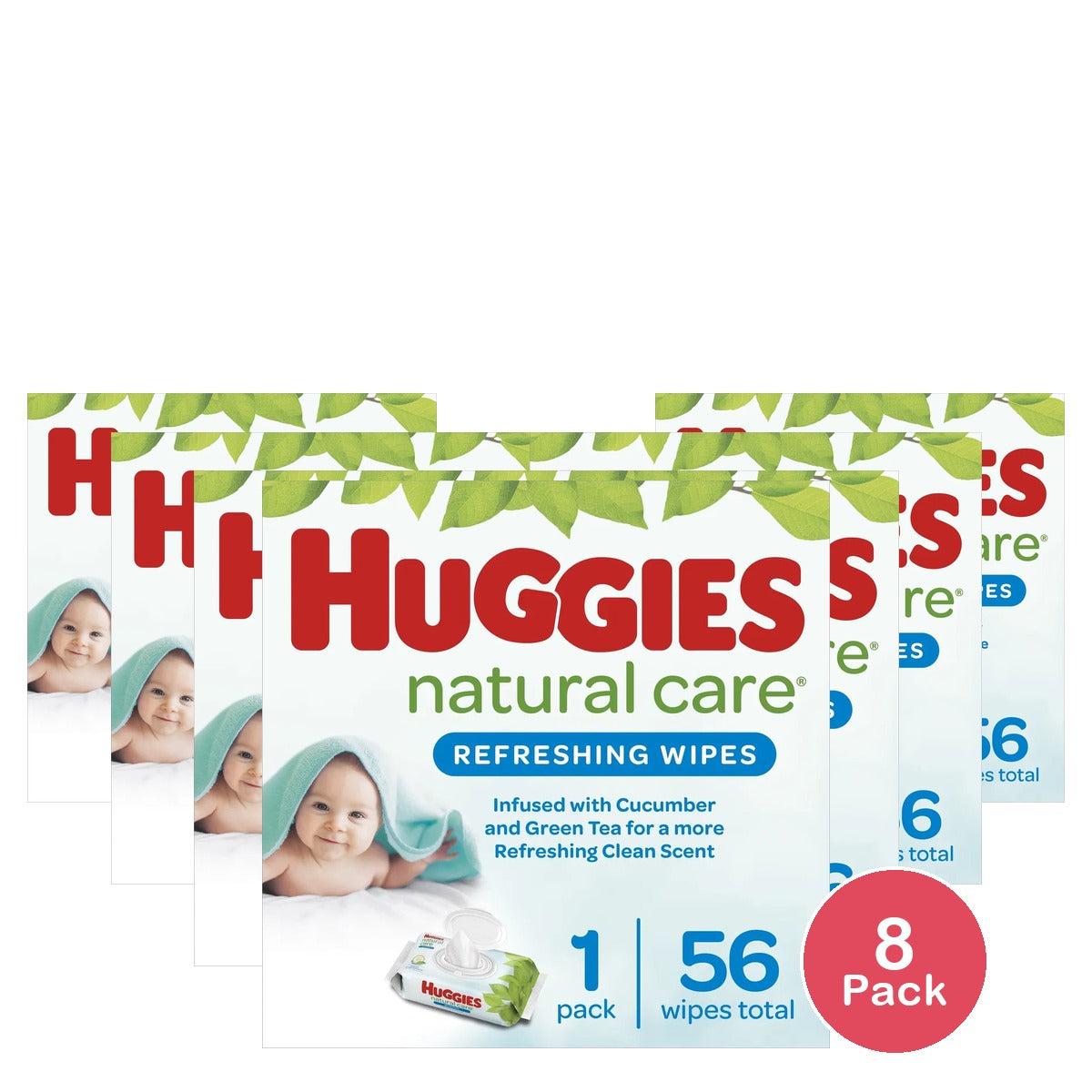 Huggies Natural Care Refreshing Baby Wipes Cucumber And Green Scented (Pack Of 8)
