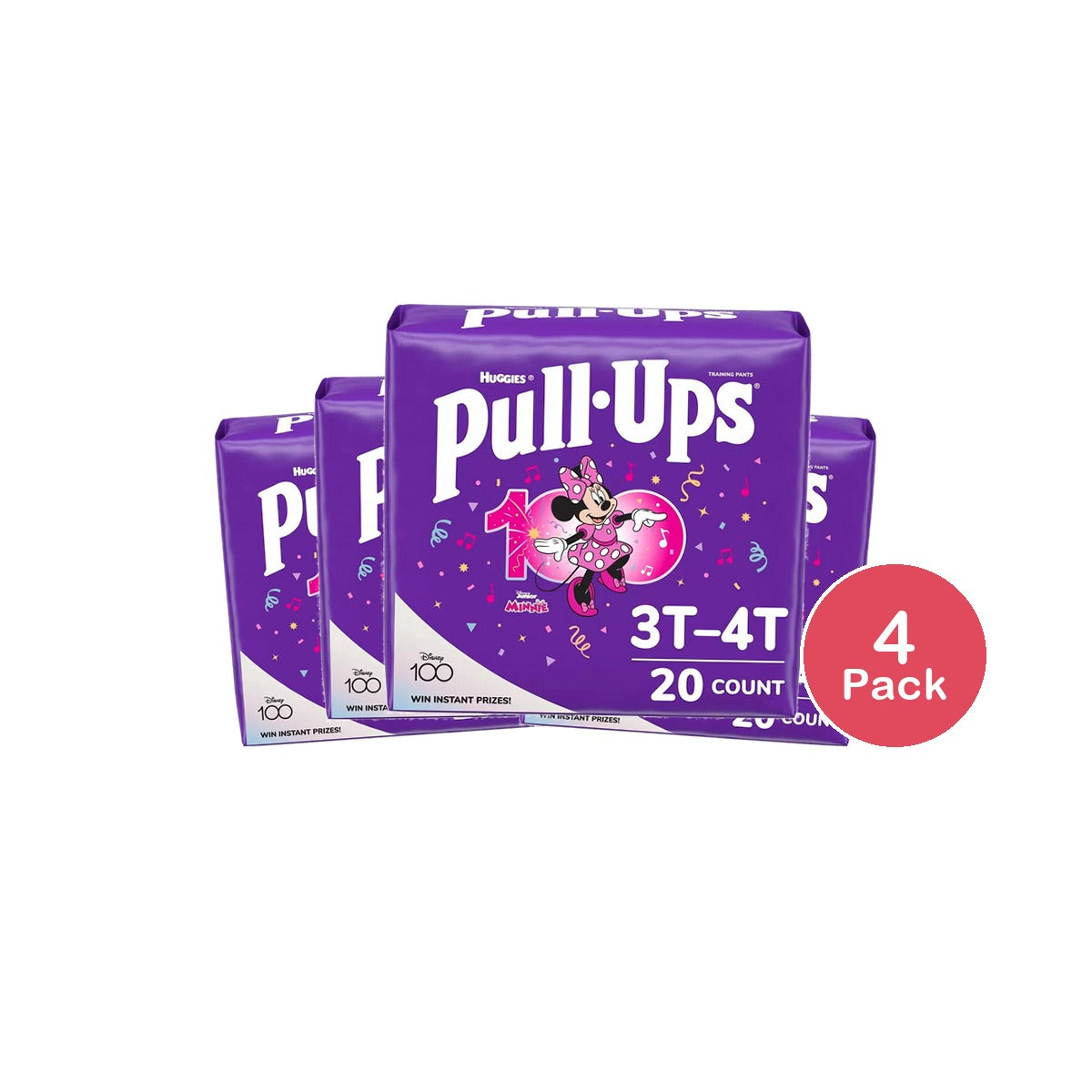 Huggies Pull Ups Girls Potty Training Pants Size 3t To 4t 27.36oz (Pack of 4)
