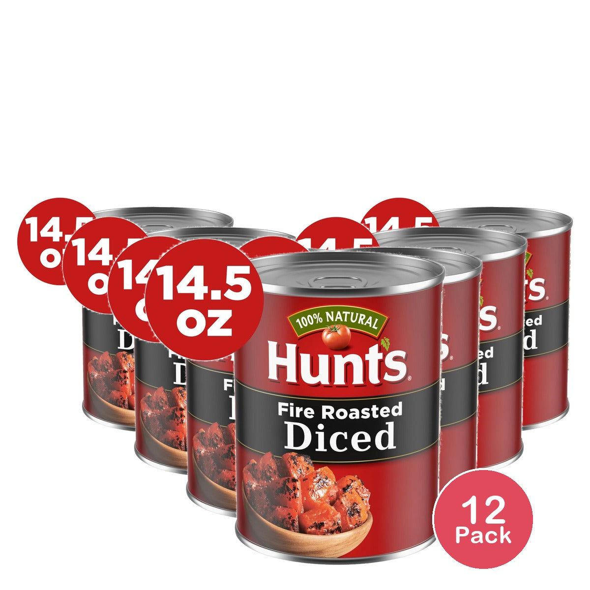Hunt's Fire Roasted Diced Tomatoes 14.5 Oz (Pack of 12)