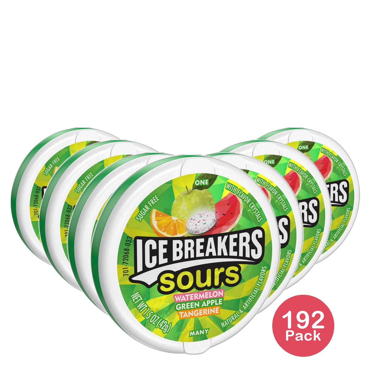 Ice Breakers Sugar Free Fruit Mint Sours Original 1.5Oz (Pack of 192)