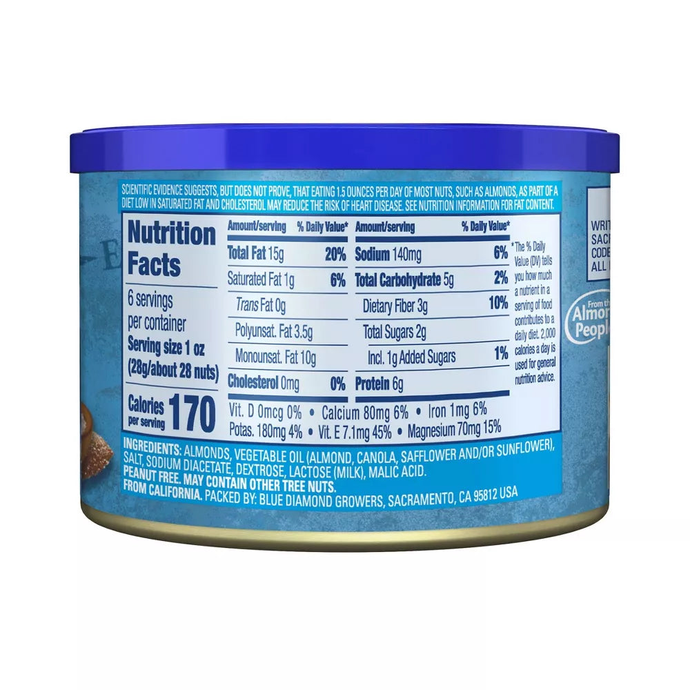 Blue Diamond Almonds Salt N' Vinegar Flavored Snack Nuts, 6 Resealable Cans 6 OZ ( (Pack of 12)