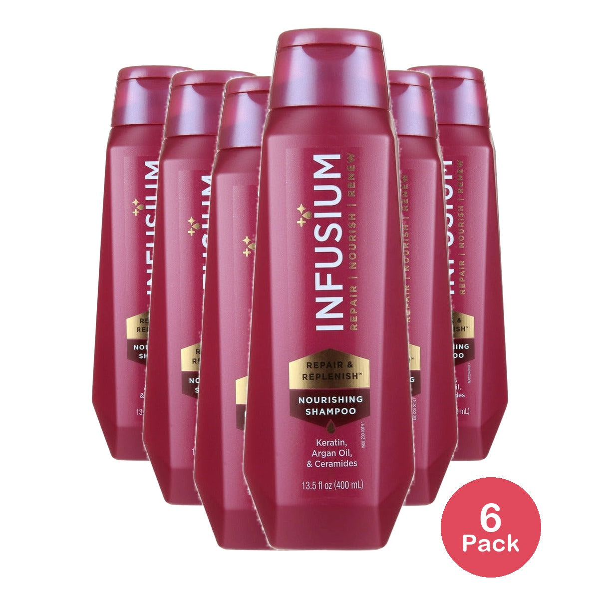 Infusium Repair & Replenish Nourishing Shampoo with Keratin for All Hair Types 13.5 fl oz(Pack of 6)