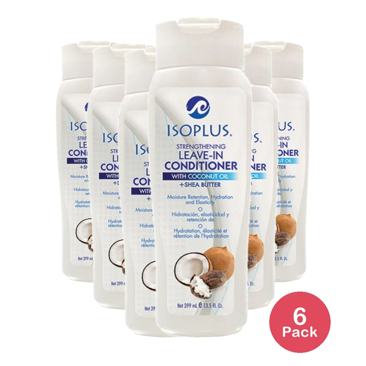 ISOPLUS - Strengthening Leave-In Conditioner With Coconut Oil 13.5. Oz (Pack of 6)