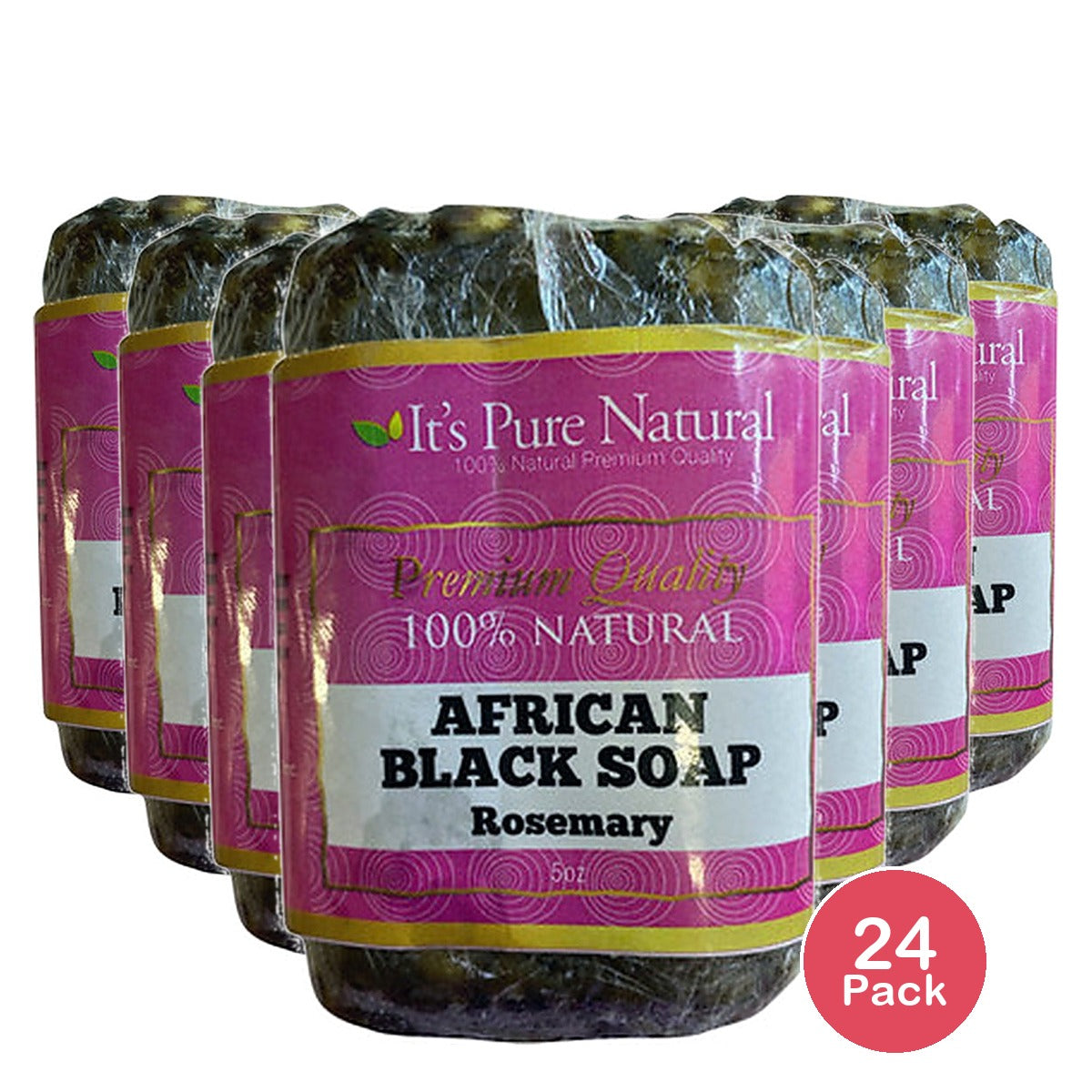 It's Pure African Black Soap Rosemary 5 Oz (Pack of 24)