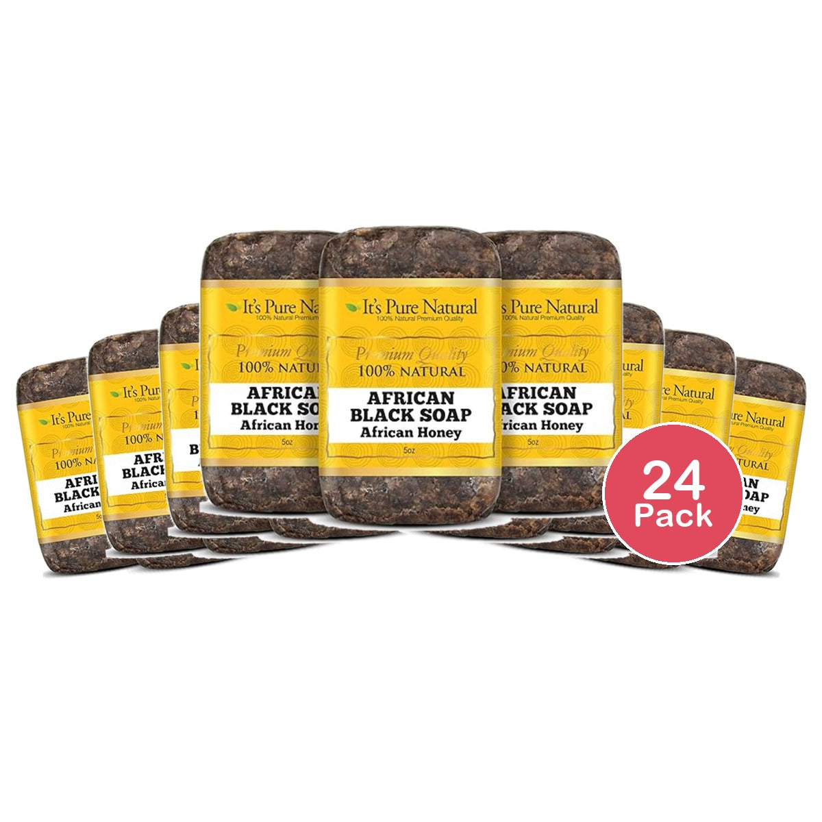 It's Pure Natural African Black Soap Honey 5 Oz (Pack of 24)
