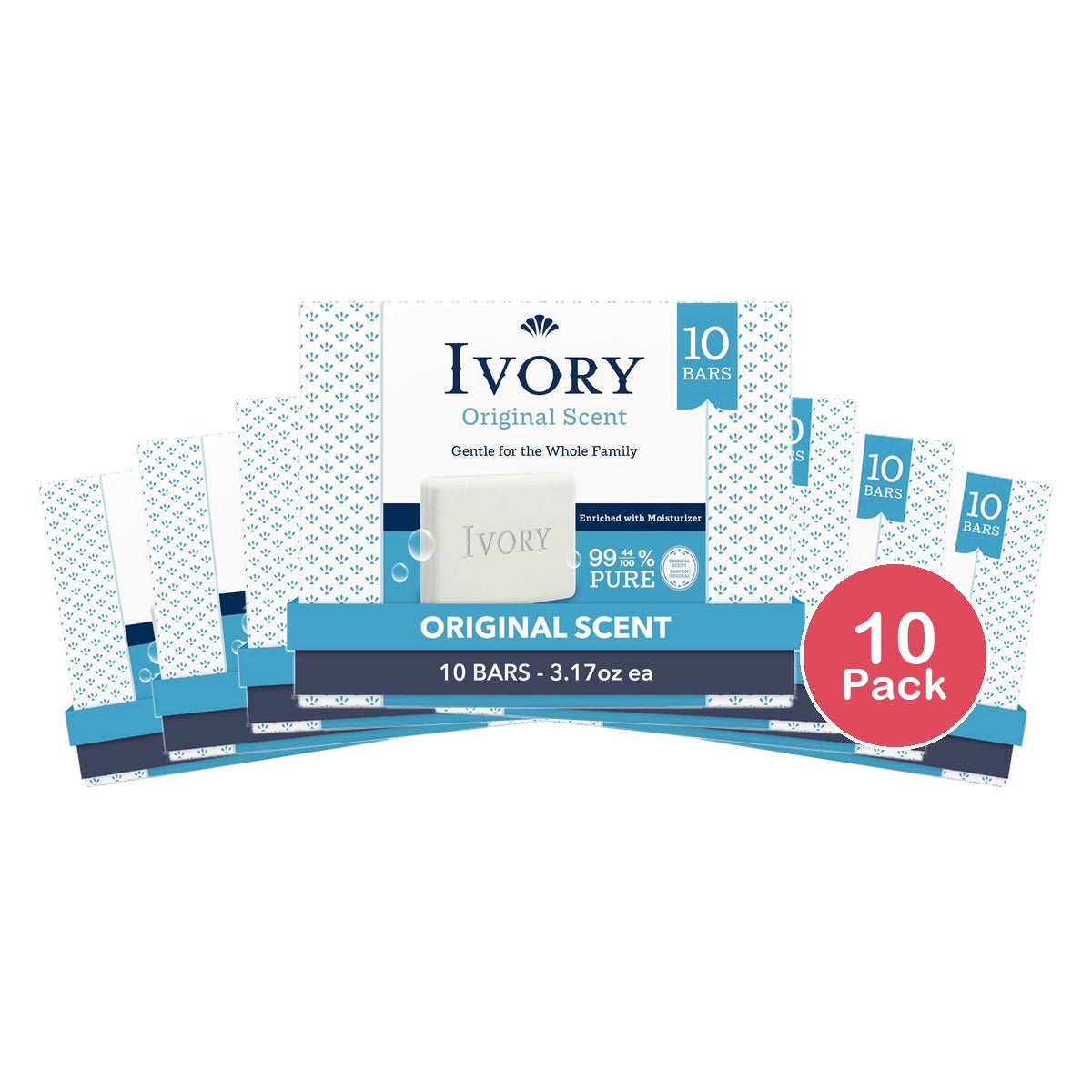 Ivory Bar Soap Original Scent 3.17 Oz (Pack of 10)