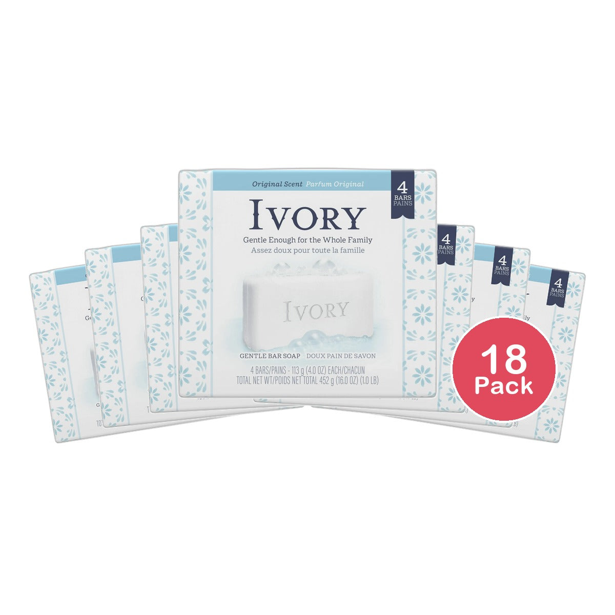 Ivory Original Soap Bath Bar 4Oz (Pack of 18)