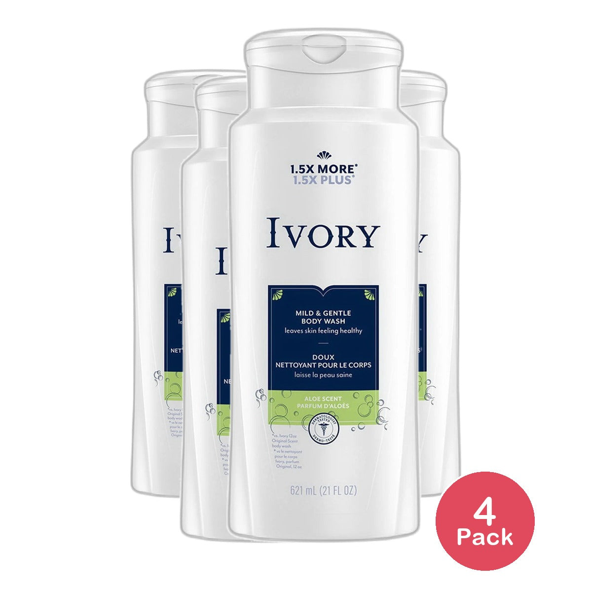 Ivory Scented Body Wash Aloe 21Oz (Pack of 4)