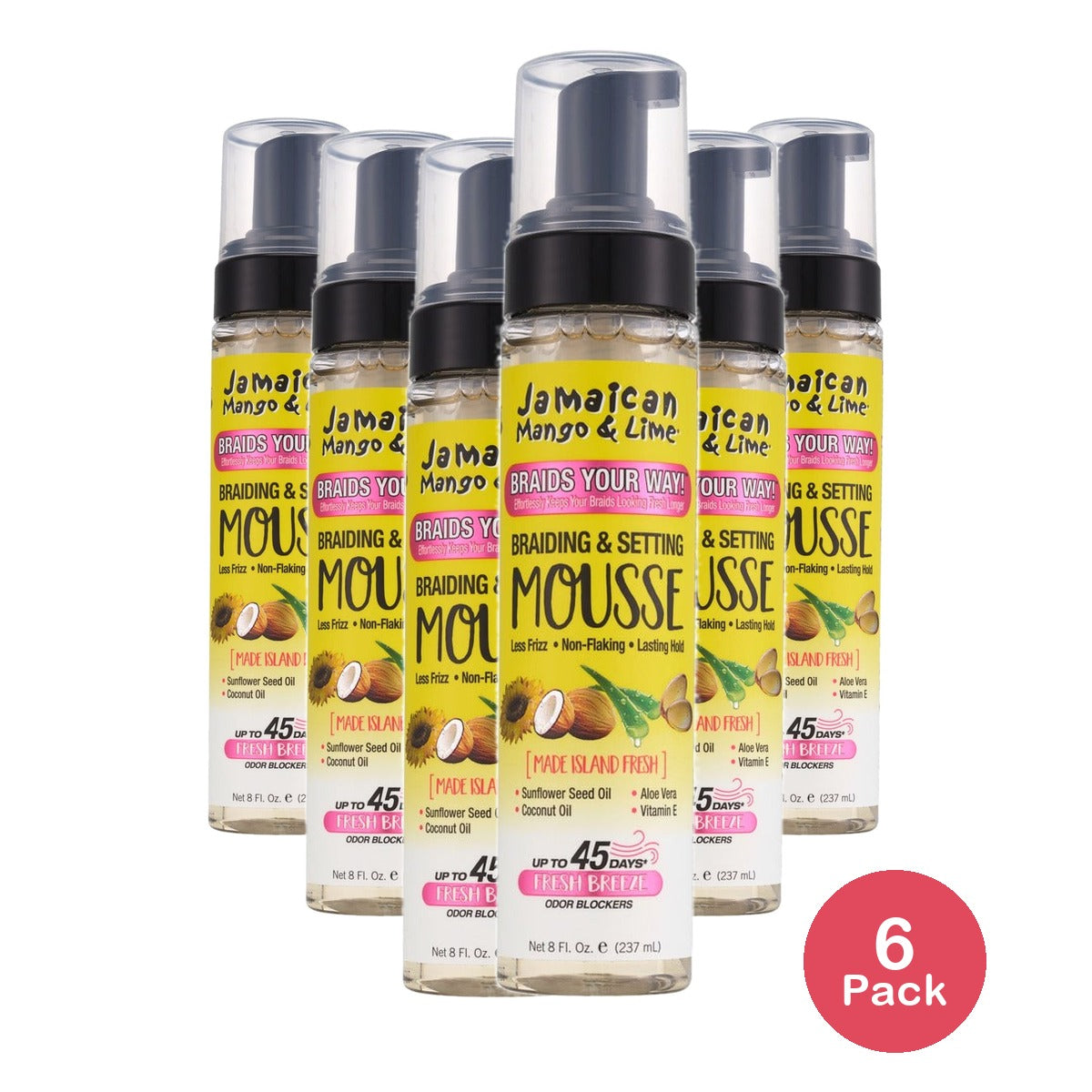 Jamaican Mango & Lime Braid Your Way Mousse 8 Oz (Pack of 6)