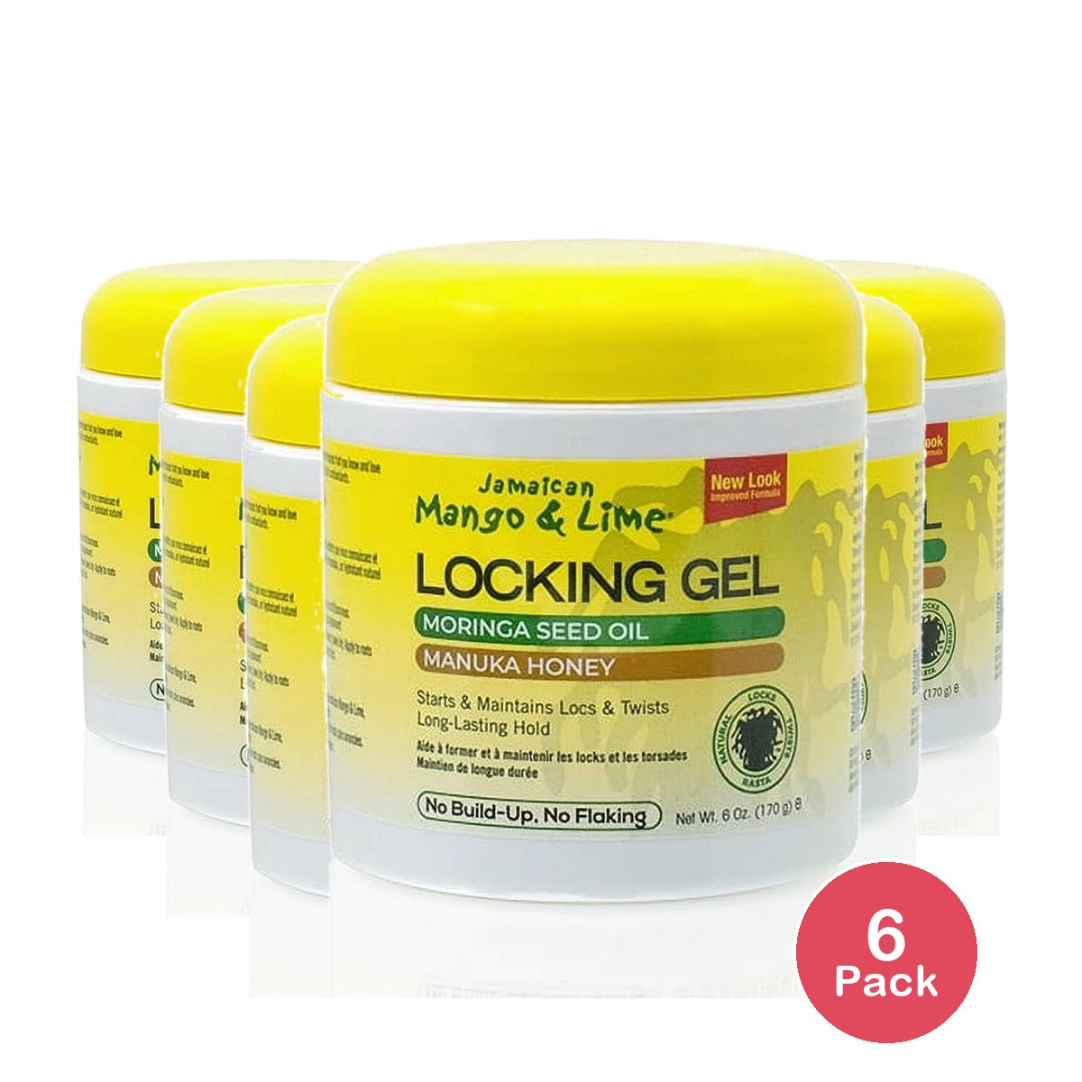 Jamaican Mango & Lime Frizz Control Jar Hair Styling & Locking Gel Unisex 6 Oz (Pack of 6)