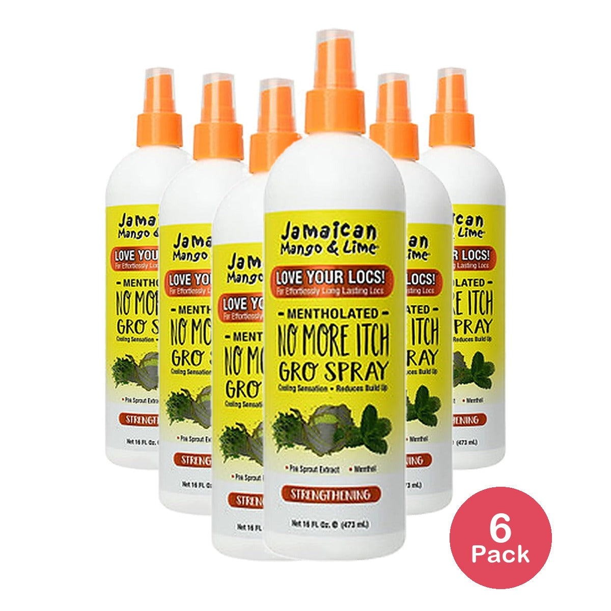 Jamaican Mango & Lime No More Itch Gro Spray 16 Oz (Pack of 6)