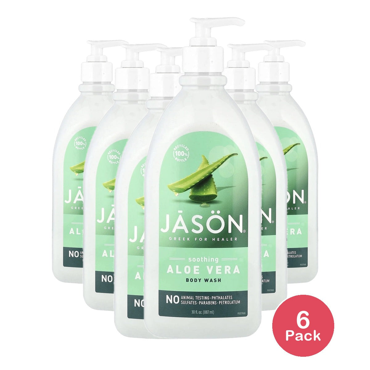 JASON Soothing Body Wash Aloe Vera 30 fl oz (Pack of 6)