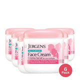 Jergens All Purpose Face Cream Deep Cleansing Moisturizer Lotion for Dry Skin 15 Oz (Pack of 6)