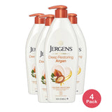 Jergens Deep Restoring Argan Moisturizer Body Lotion Pump 16.8Oz (Pack of 4)