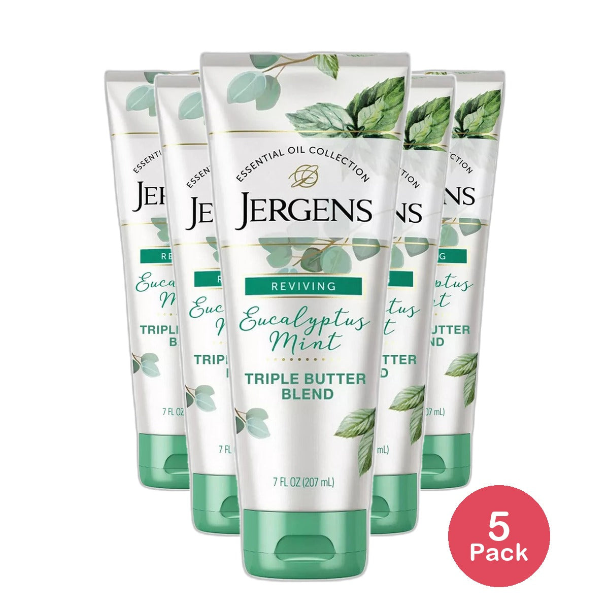 Jergens Hand and Body Lotion Revitalizing Eucalyptus Mint Body Butter 7Oz (Pack of 5)