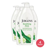 Jergens Hand and Body Lotion Soothing Aloe Refreshing Body Lotion for Dry Skin 21Oz (Pack of 4)