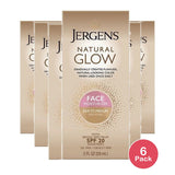 Jergens Natural Glow Face Moisturizer Self Tanner Daily Sunscreen - Spf 20 - 2 Fl Oz (Pack Of 6)