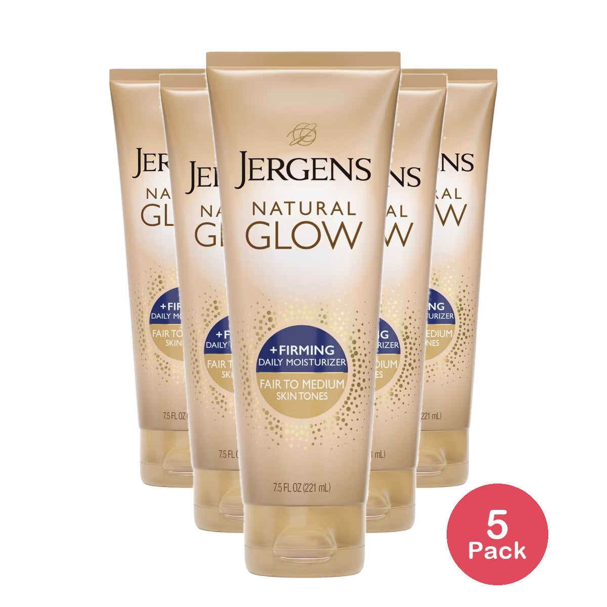 Jergens Natural Glow Firming Moisturizer Medium to Tan 7.5Oz (Pack of 5)