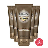 Jergens Natural Glow Instant Sun Self Tanner Lotion + Bronzer, Sunless Tanning D 6 OZ(Pack of 5)