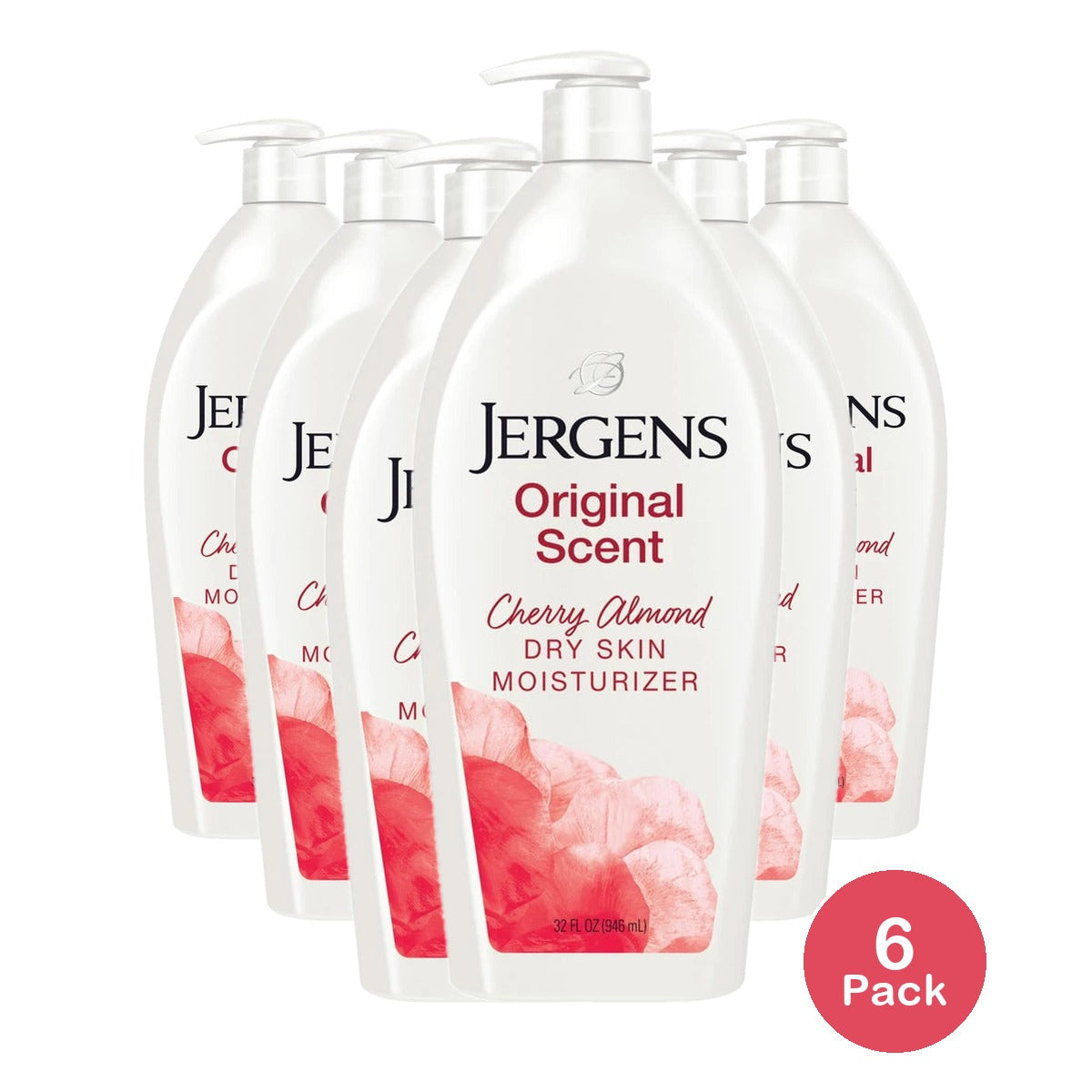 Jergens Original Scent with Cherry Almond Essence Dry Skin Moisturizer, Long Las 32. Oz (Pack of 12)