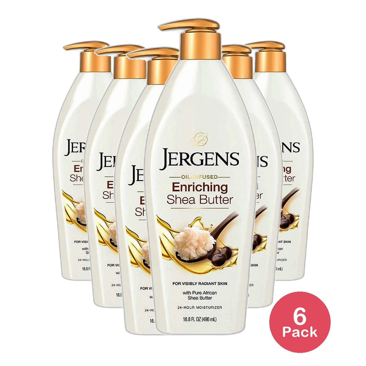 Jergens Shea Butter Skin Enriching Moisturizer 16.8Oz (Pack of 6)