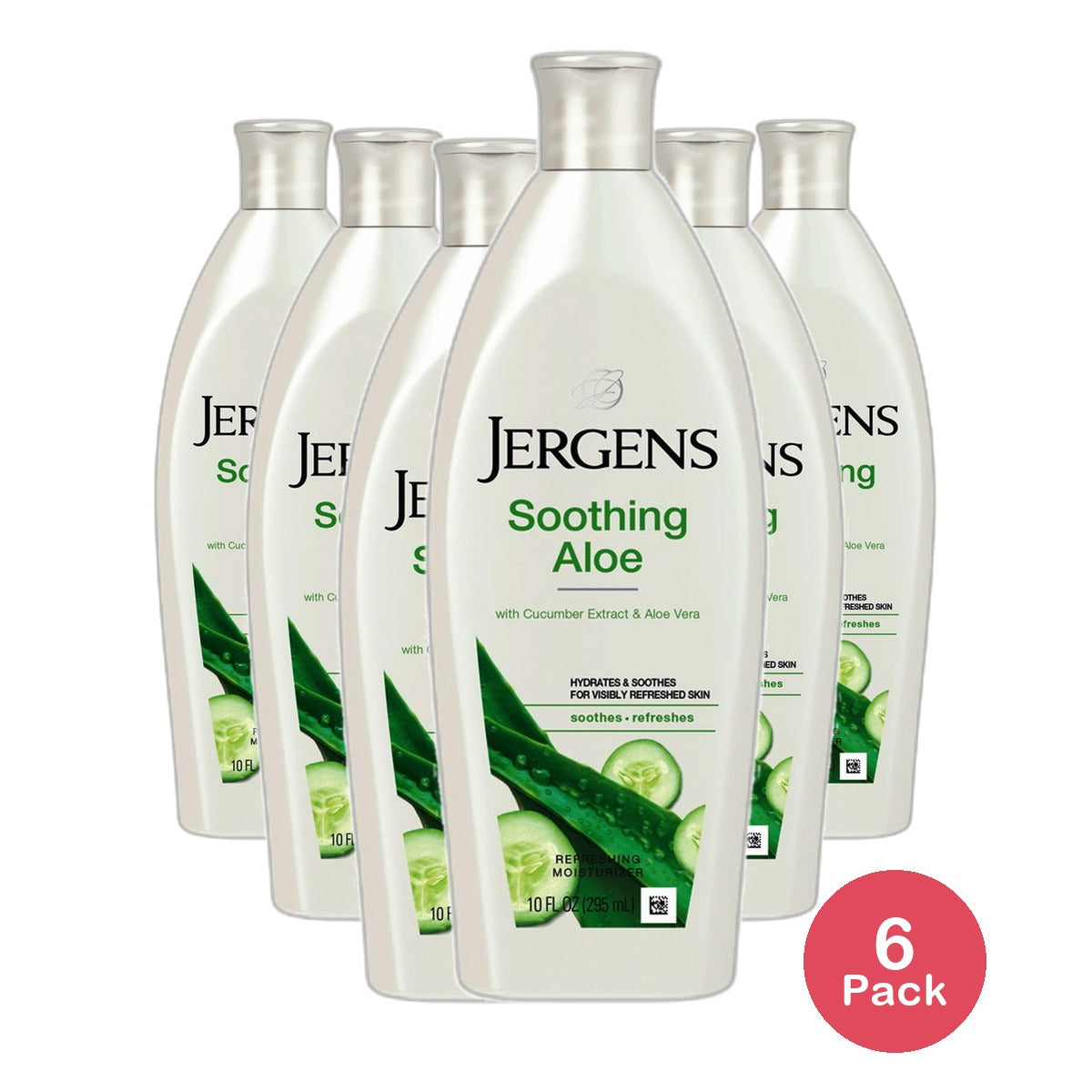 Jergens Soothing Aloe Relief Skin comfort Moisturizing Lotion 10Oz (Pack of 6)