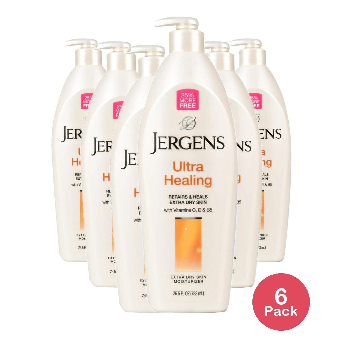 Jergens Ultra Healing Extra Dry Skin Moisturizer 26.5 oz (Pack of 6)