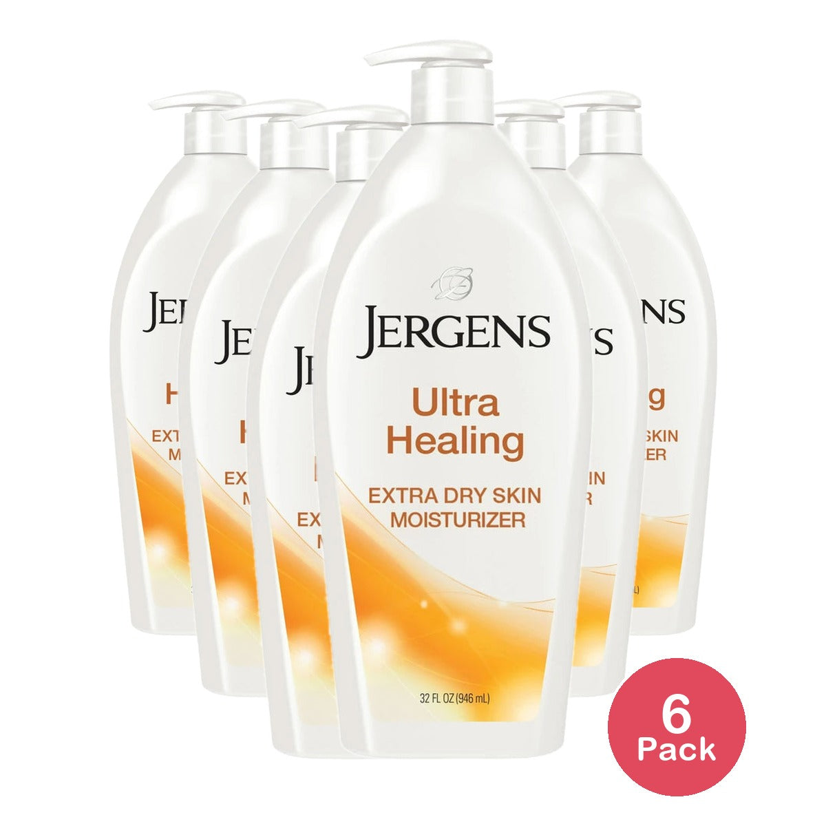 Jergens Ultra Healing Hand and Body Lotion Dry Skin Moisturizer Vitamins C E 32. Oz (Pack of 6)