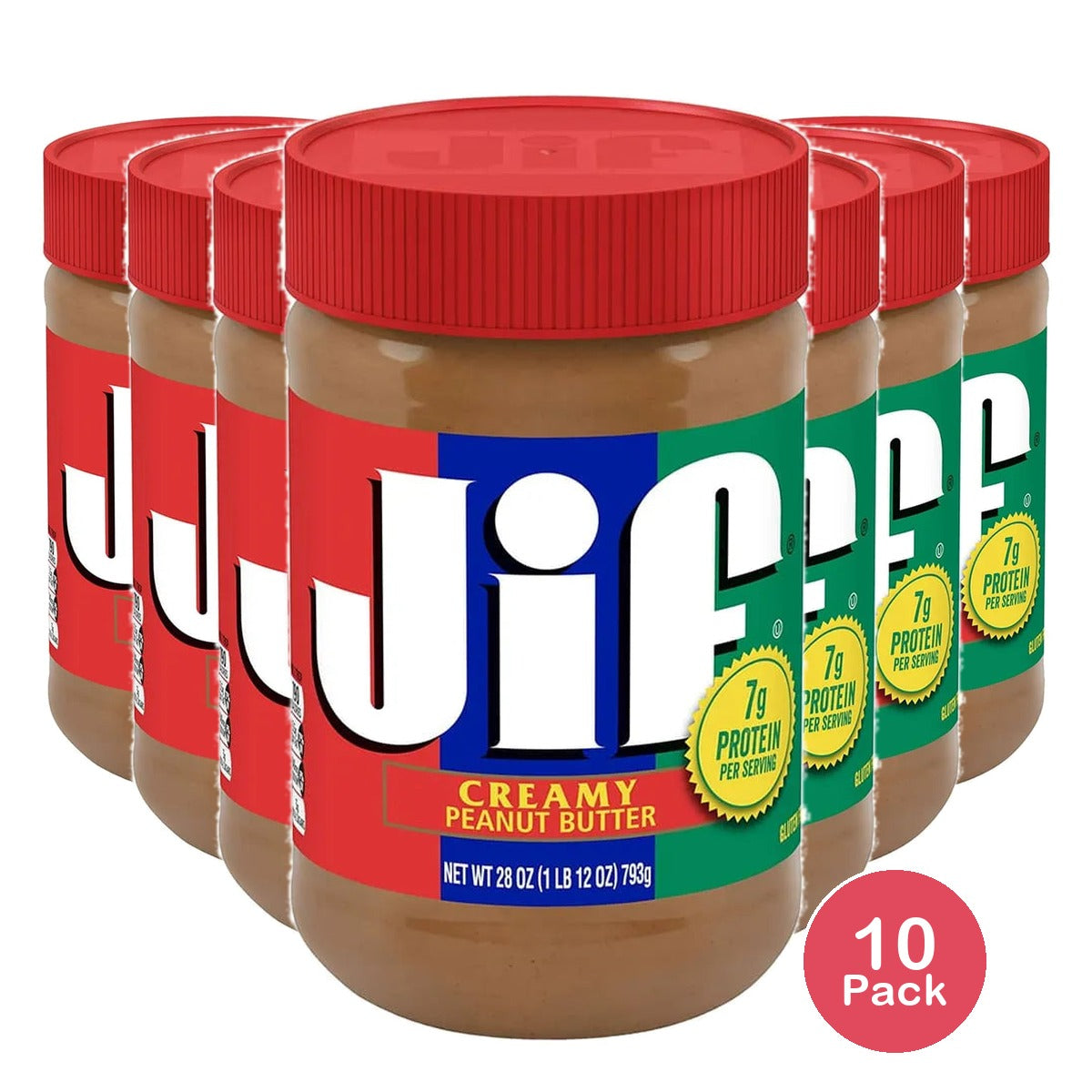 Jif Creamy Peanut Butter Jar 28Oz (Pack of 10)